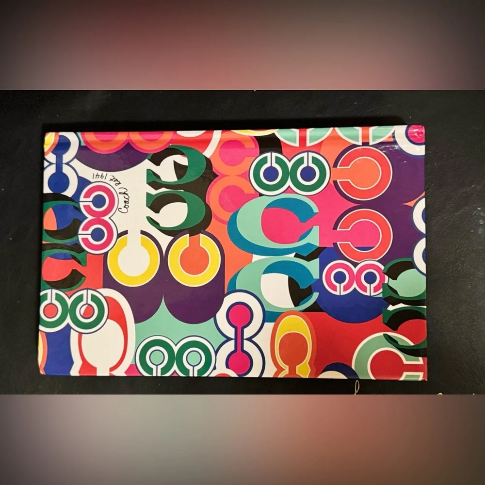Coach Multicolor Circle-Print Notebook with Bright Colored Pencils